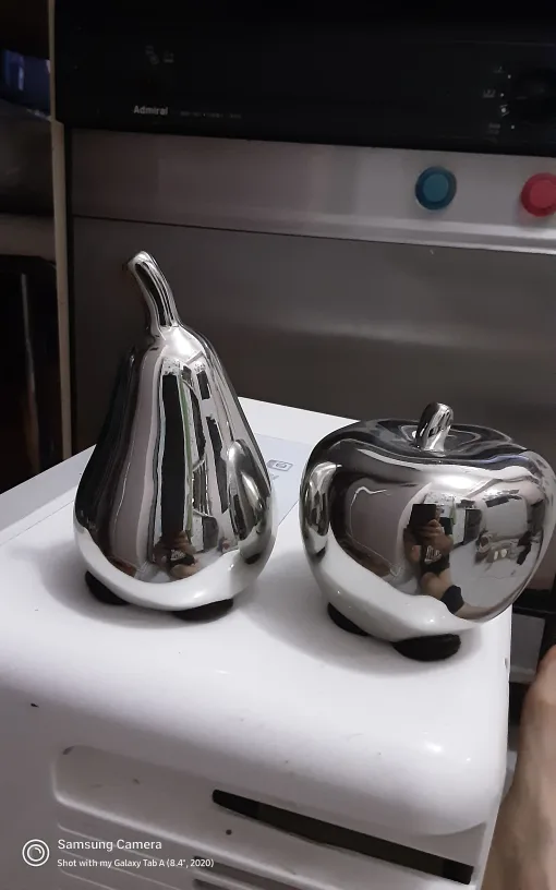 Silver Apple & Pear Decor Set thumbnail
