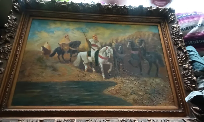 Beautiful Arabian  Warriors on Horseback Original Painting image indicator(3)