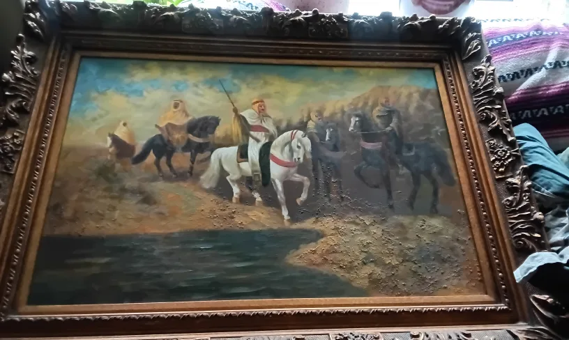 Beautiful Arabian  Warriors on Horseback Original Painting image indicator(4)
