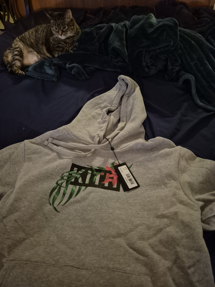 New Kith Floral Hoodie - Gray size medium - photo 3