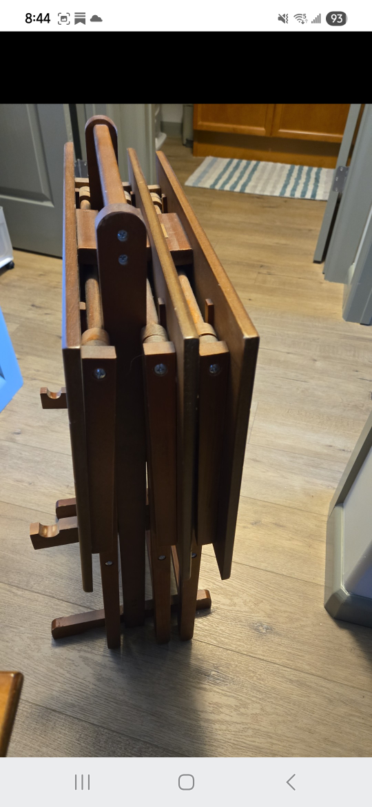 Folding Wooden TV tray set - photo 3