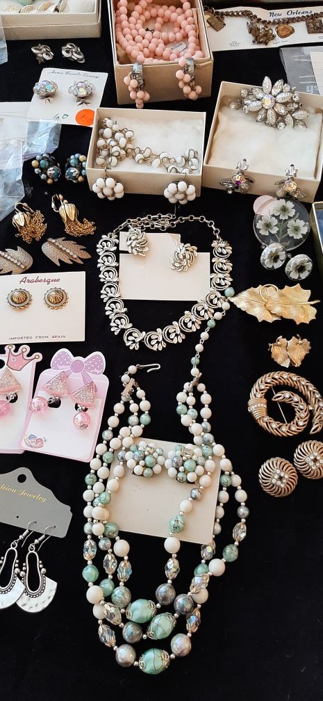 Vintage Necklace with matching clip earring sets $30 per set