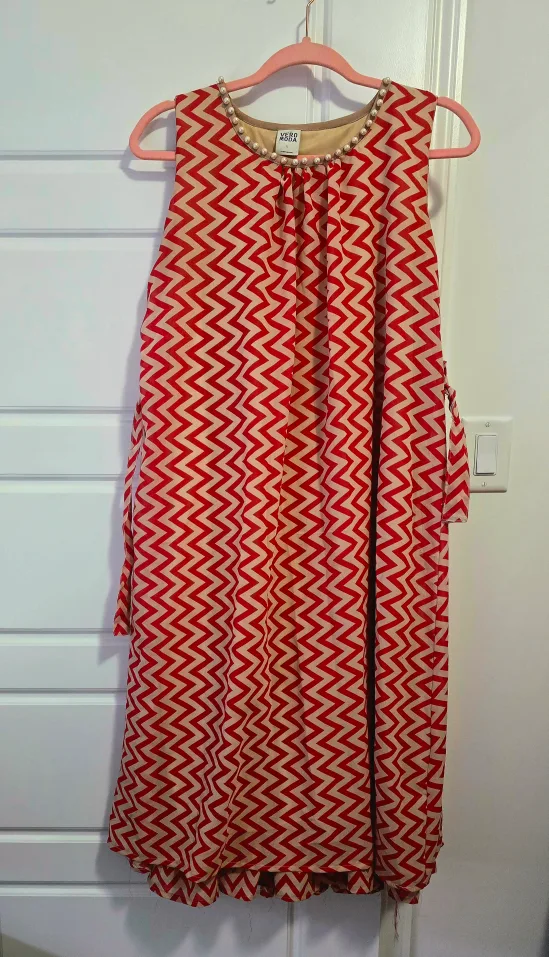 Red/Cream Chevron Dress thumbnail