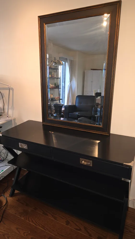 Black Console Table with Mirror thumbnail