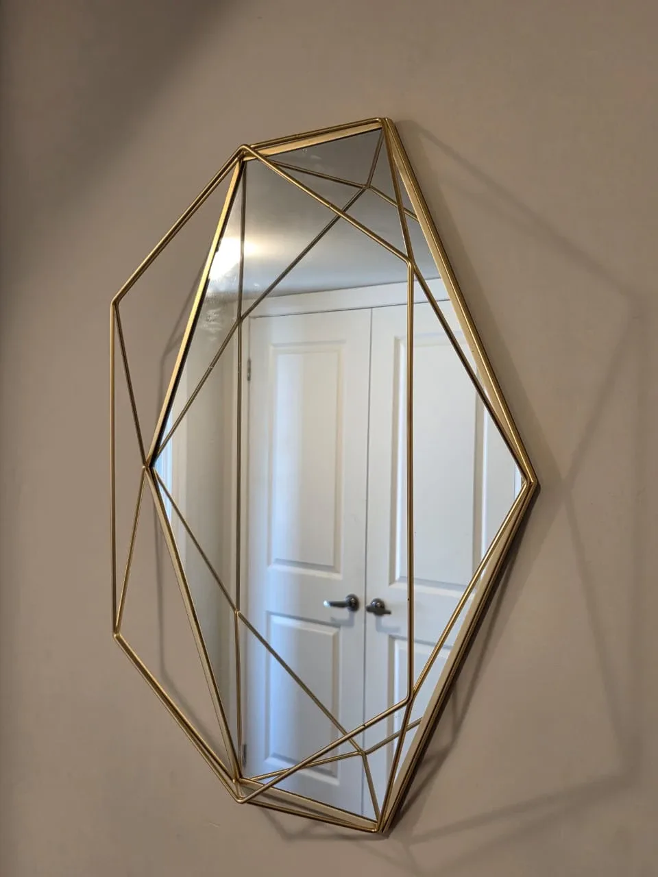 Geometric Gold Framed Wall Mirror thumbnail