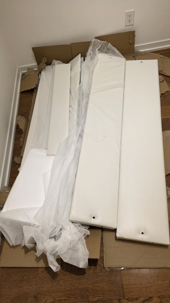 Queen Size White PU Bed Frame + Mattress- New in Box - photo 3