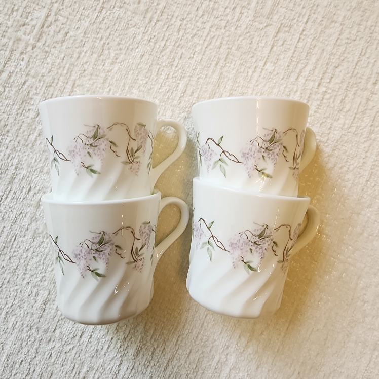 Set of 4 Floral Coffee Mugs
