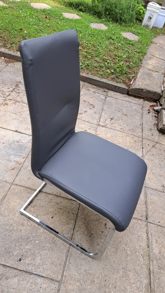 Grey Dining Chair with Chrome Legs image indicator(2)