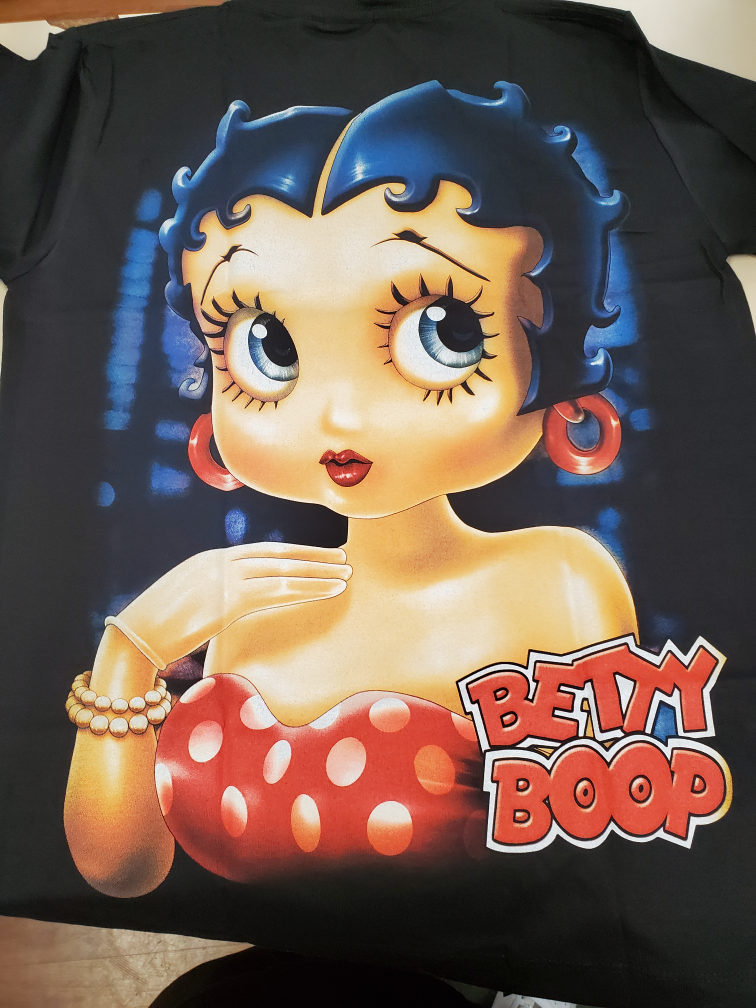 Betty Boop Black T-Shirt glow in the dark