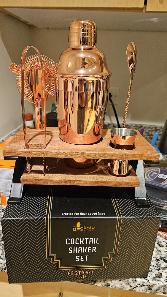 Rocksly Cocktail Shaker Set - Anigma Set Silver