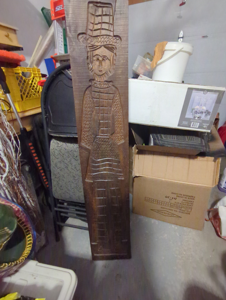 Hand Carved Wooden Figure x2