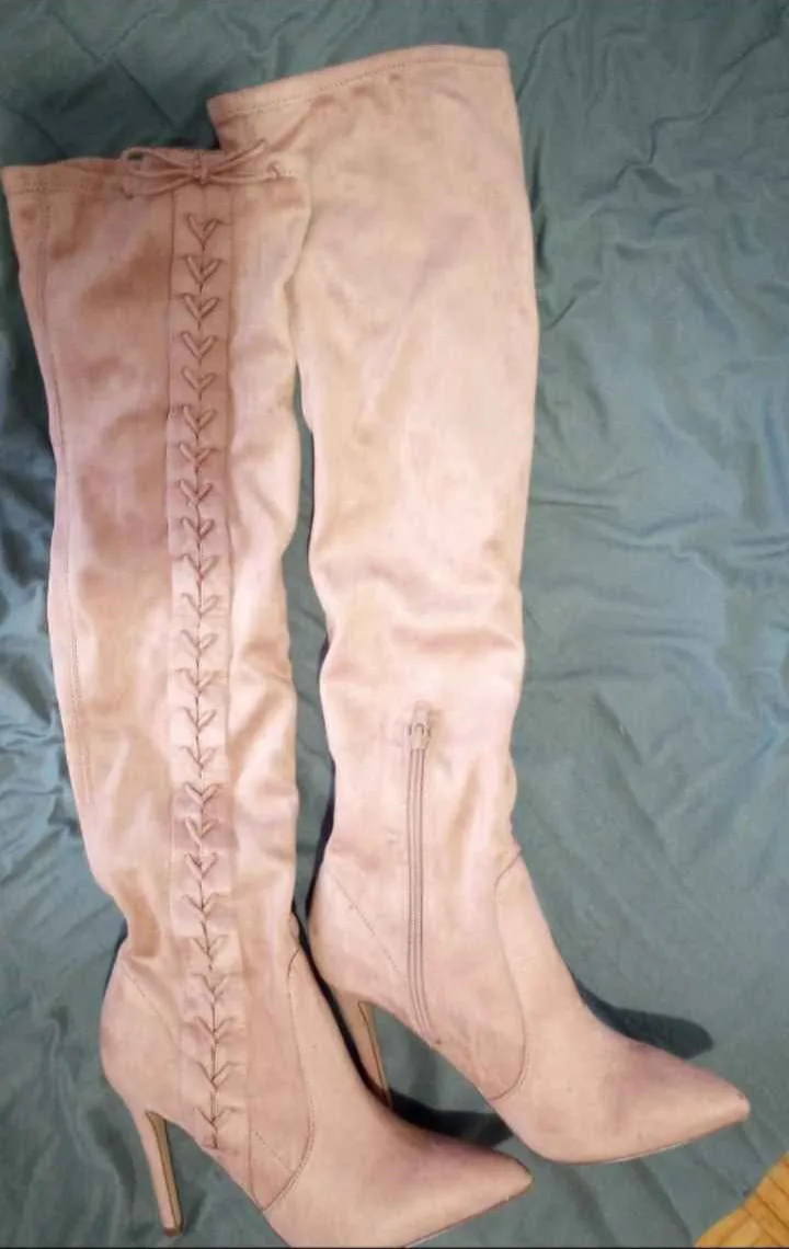 Thigh High Heel Boots - Size 7 thumbnail