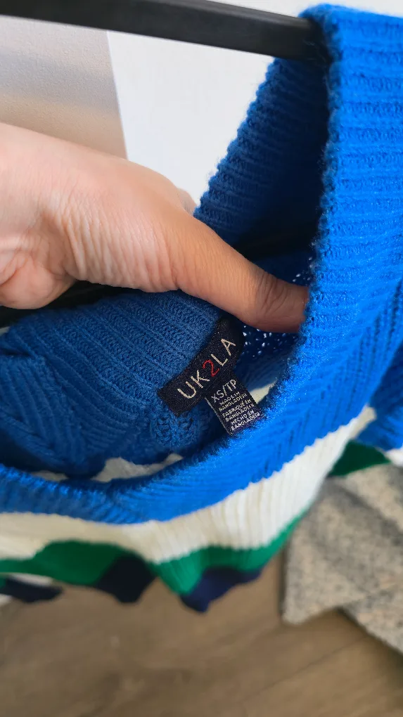 XS/TP Striped Sweater - Blue, White, Green image indicator(3)