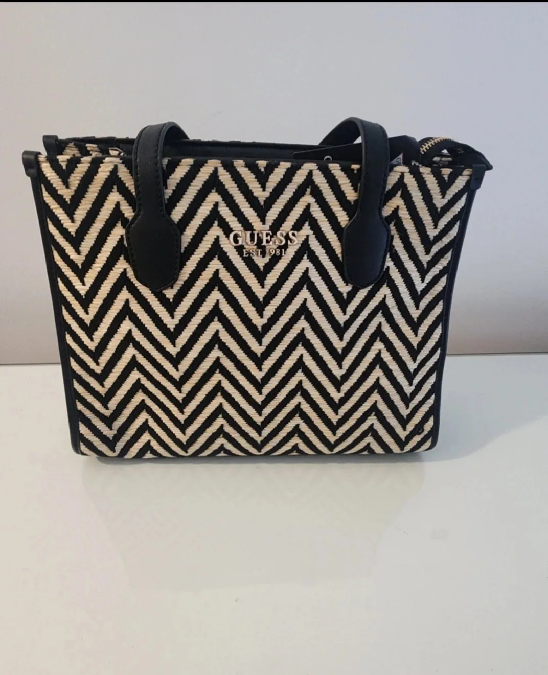 Guess Silvana 2 Compartment Tote - Black/Beige image indicator(3)