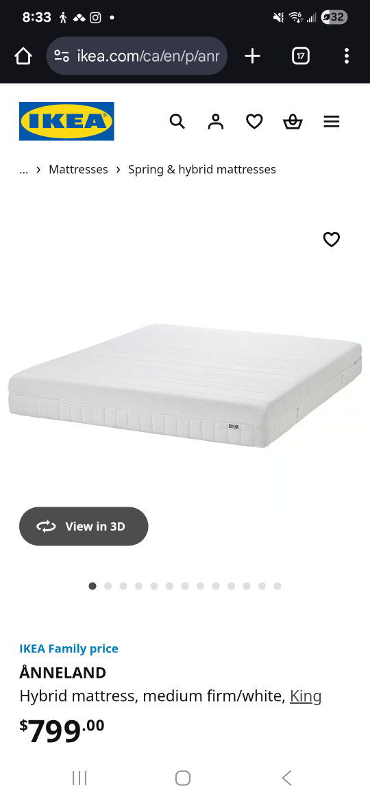 *BRAND NEW* IKEA ÅNNELAND King Hybrid Mattress