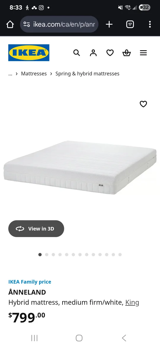 *BRAND NEW* IKEA ÅNNELAND King Hybrid Mattress thumbnail