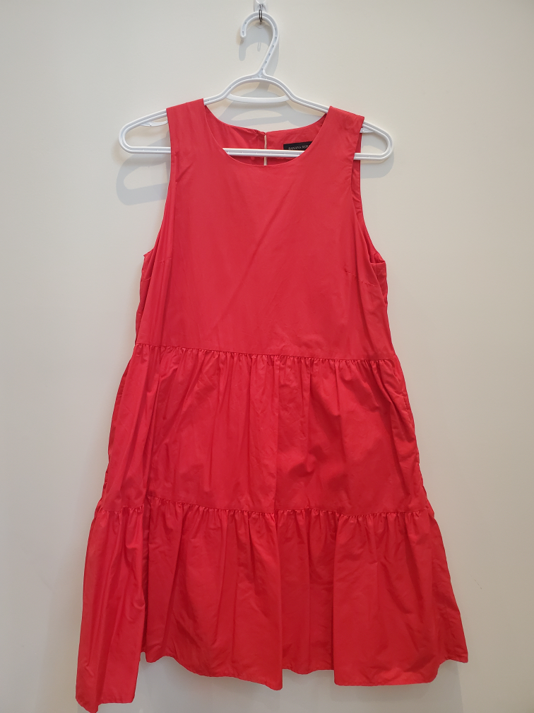 Banana Republic Red Tiered Sleeveless Dress