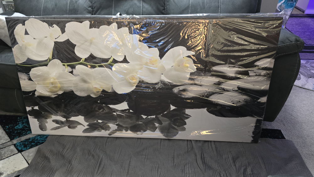 Orchid & Stone Wall Art - Brand New in Box!