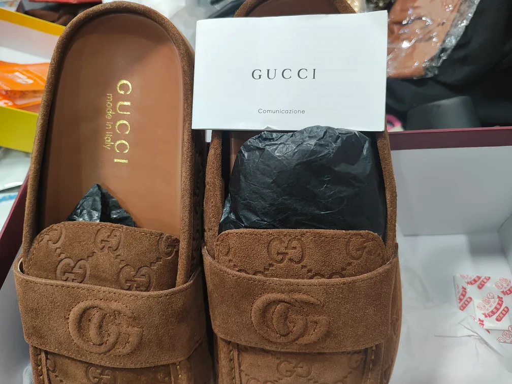Gucci Brown Suede Loafers, Size 8 thumbnail
