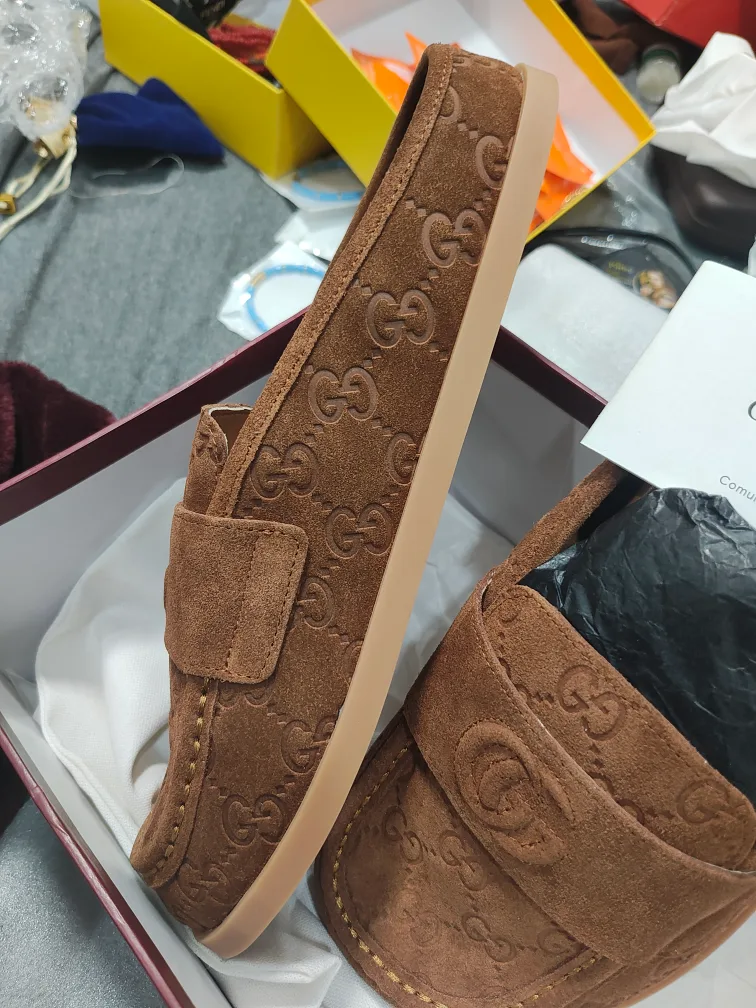 Gucci Brown Suede Loafers, Size 8 image indicator(4)