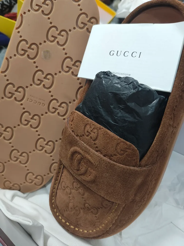 Gucci Brown Suede Loafers, Size 8 image indicator(6)