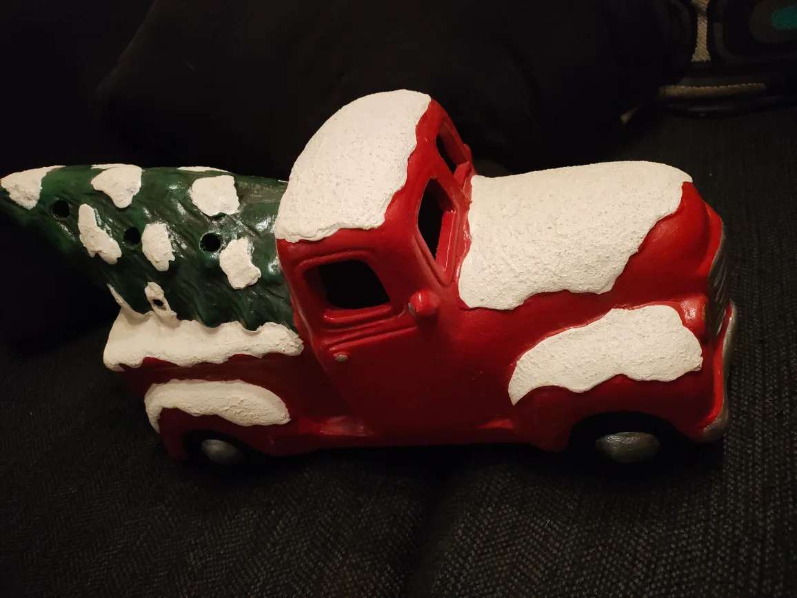 Vintage Red Truck with Christmas Tree Decor 🧡 thumbnail