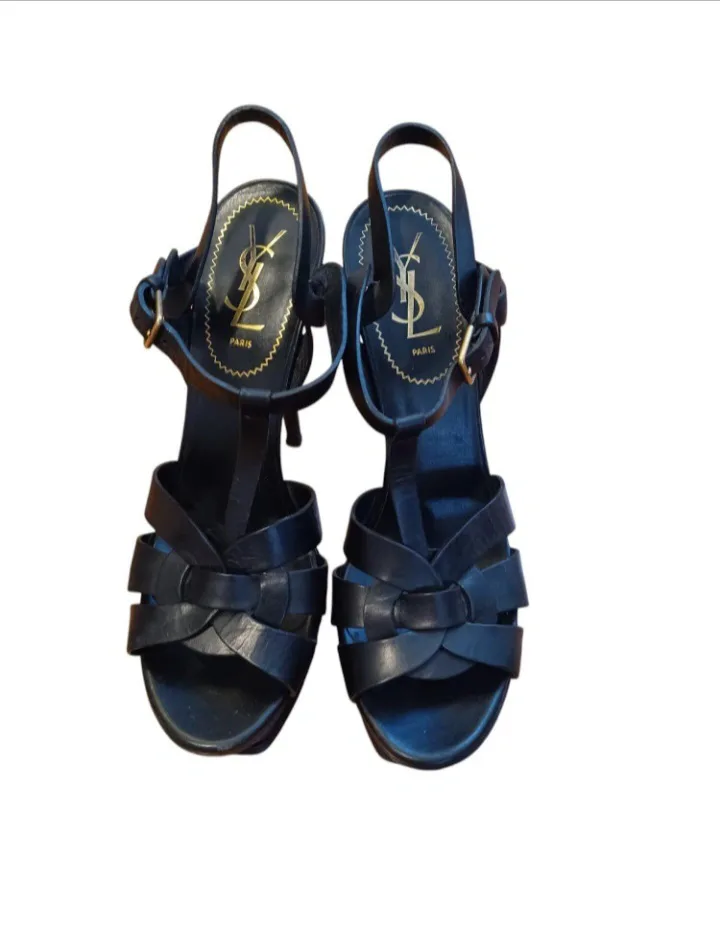 Yves Saint Laurent Black Leather Platform Sandals image indicator(5)