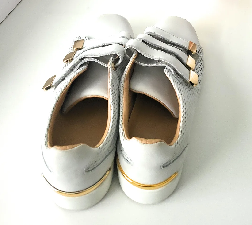 Aldo White Leather Sneakers with Gold Accents image indicator(5)