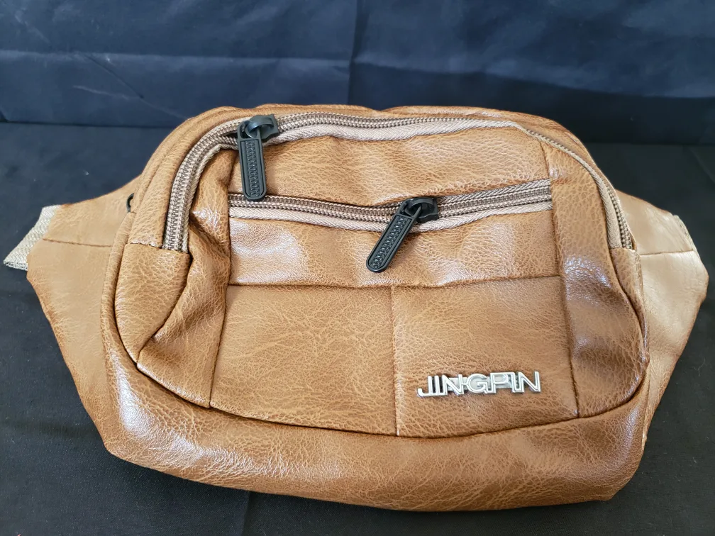 Jingpin Brown Faux Leather Belt Bag - New thumbnail