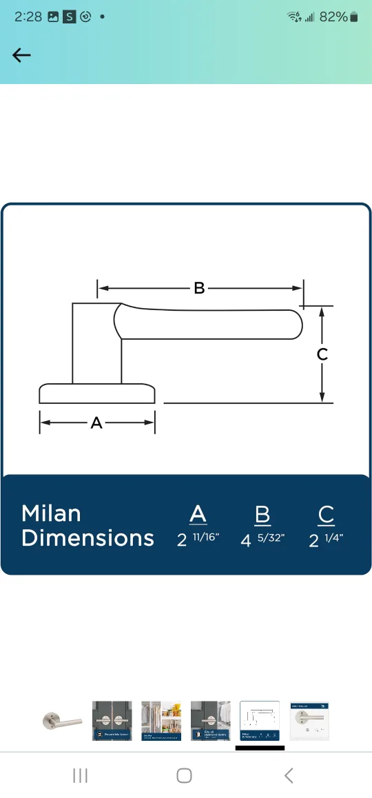 Weiser Milan Satin Nickel Door Handle, Reversible Half Dummy.. image indicator(4)