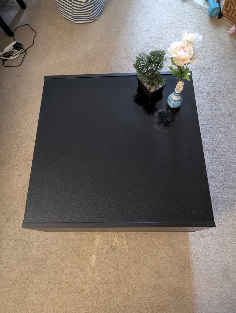 Black Glass Top Coffee Table - photo 2