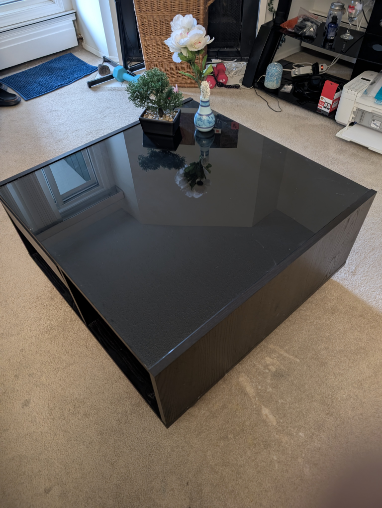 Black Glass Top Coffee Table - photo 3