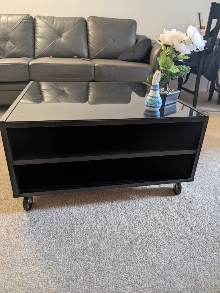 Black Glass Top Coffee Table - photo 4