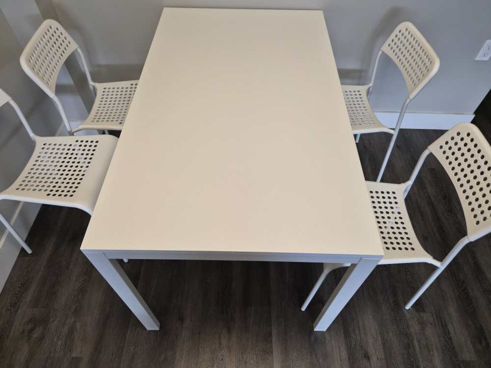 IKEA Dining Table & 4 Chairs - White