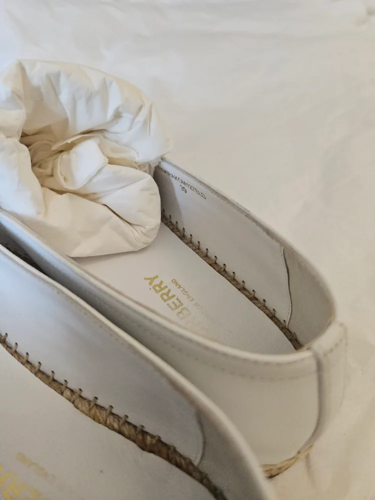 Burberry White Leather Espadrilles Size 9 image indicator(5)