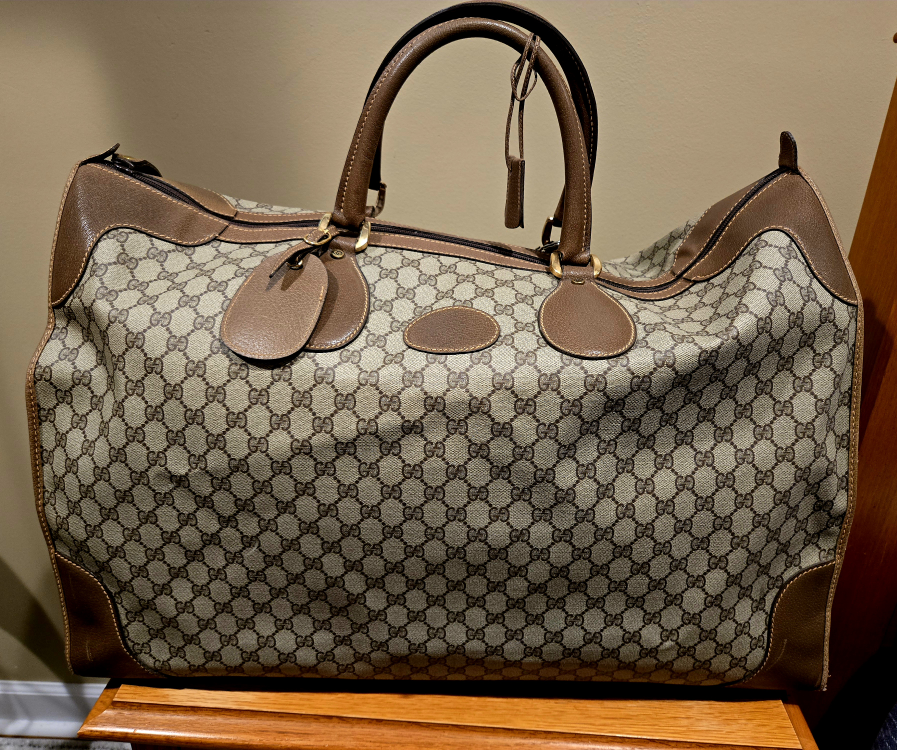 Authentic X-Large Gucci Monogram Duffle Bag, one owner