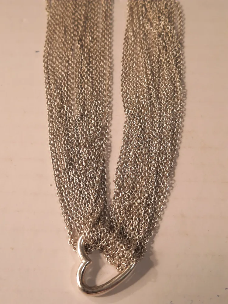 Tiffany & Co. Silver Heart Necklace, 20" image indicator(7)