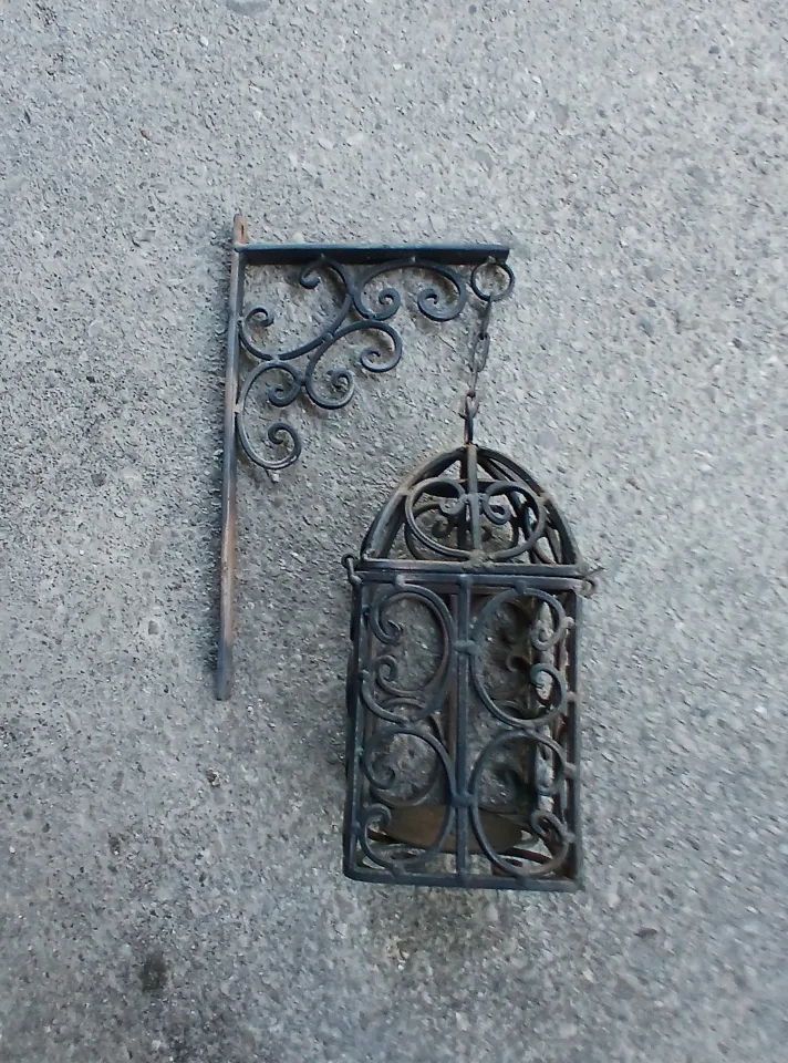 Wrought iron Candle Holder with wall bracket thumbnail