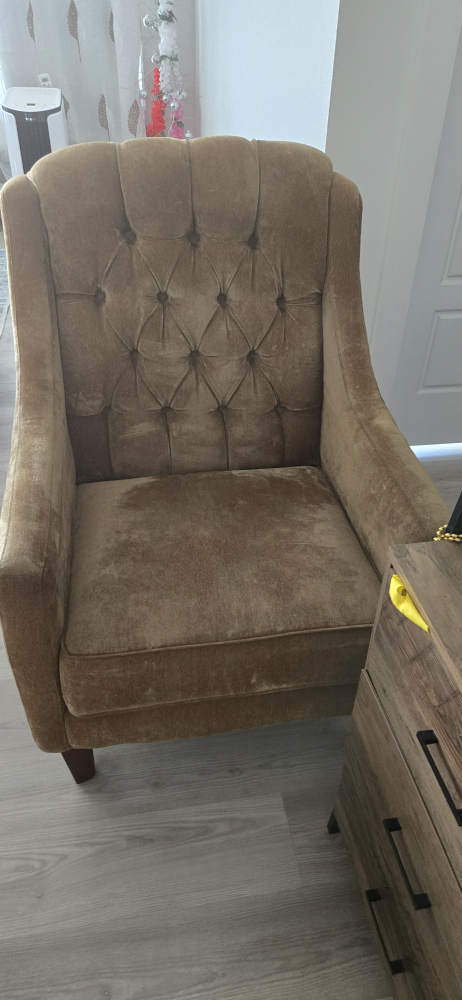 Brown Tufted Armchair