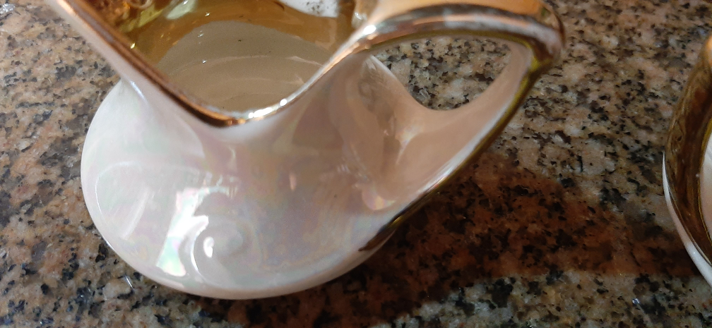 Iridescent glaze & gold minisugar bowl & creamer - photo 5