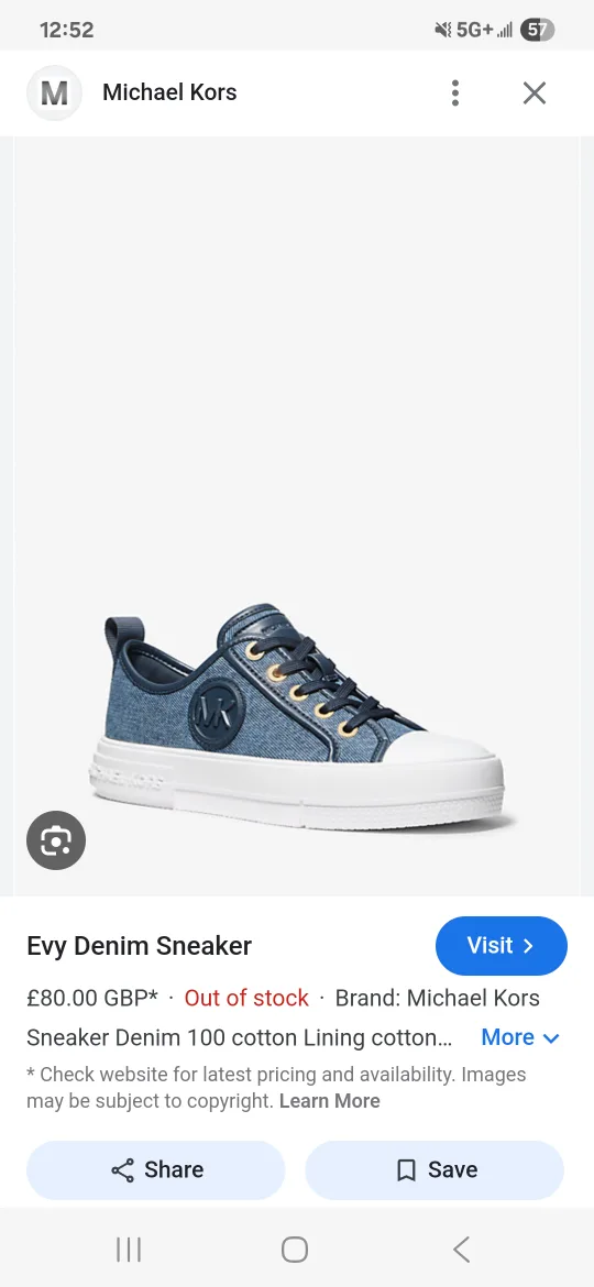 Michael Kors Evy Denim Sneakers thumbnail