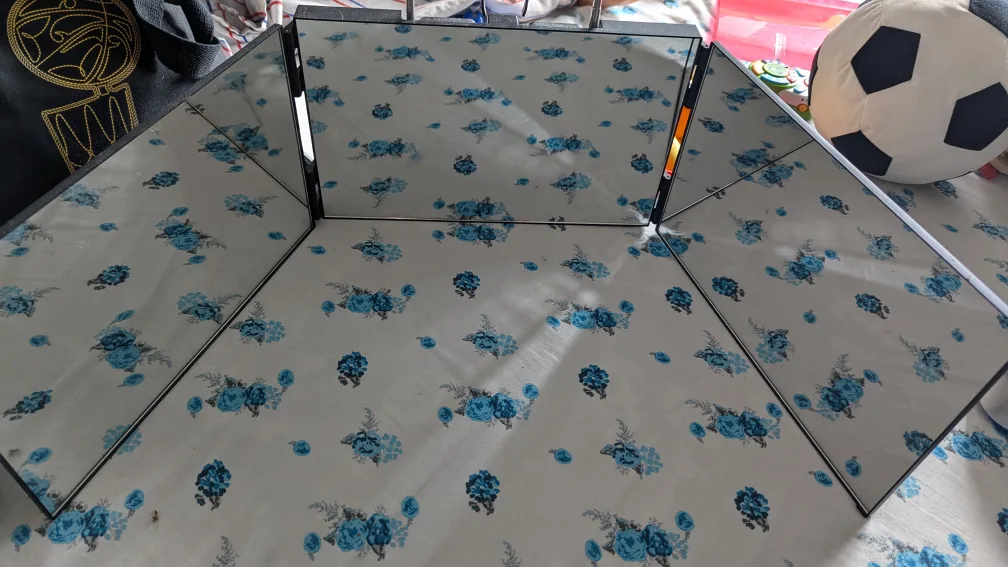 Jusron Trifold Vanity Mirror 360deg 3way image indicator(2)