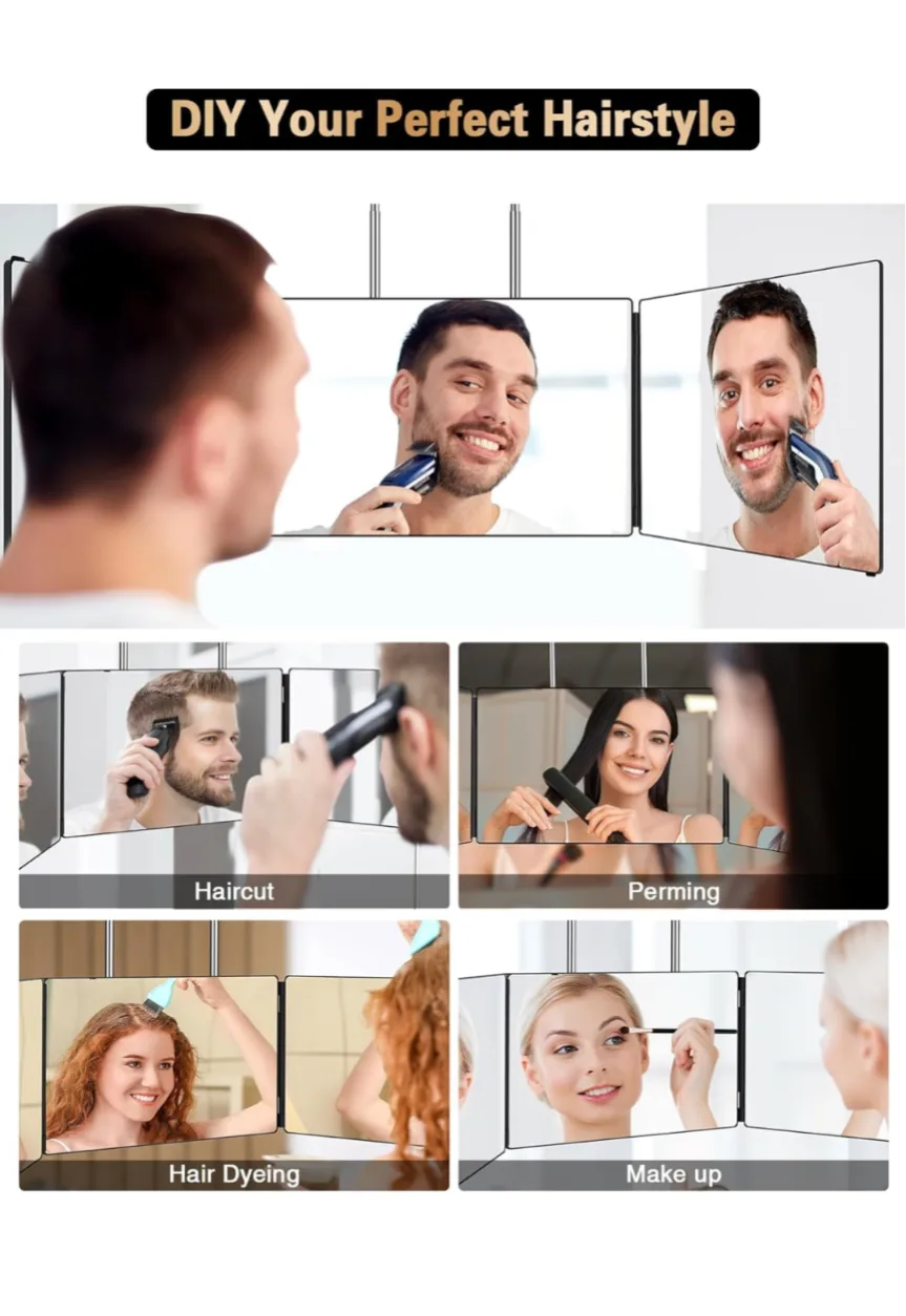 Jusron Trifold Vanity Mirror 360deg 3way image indicator(4)