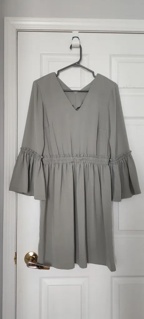 Y.A.S Sage Green Dress with Ruffle Sleeves thumbnail
