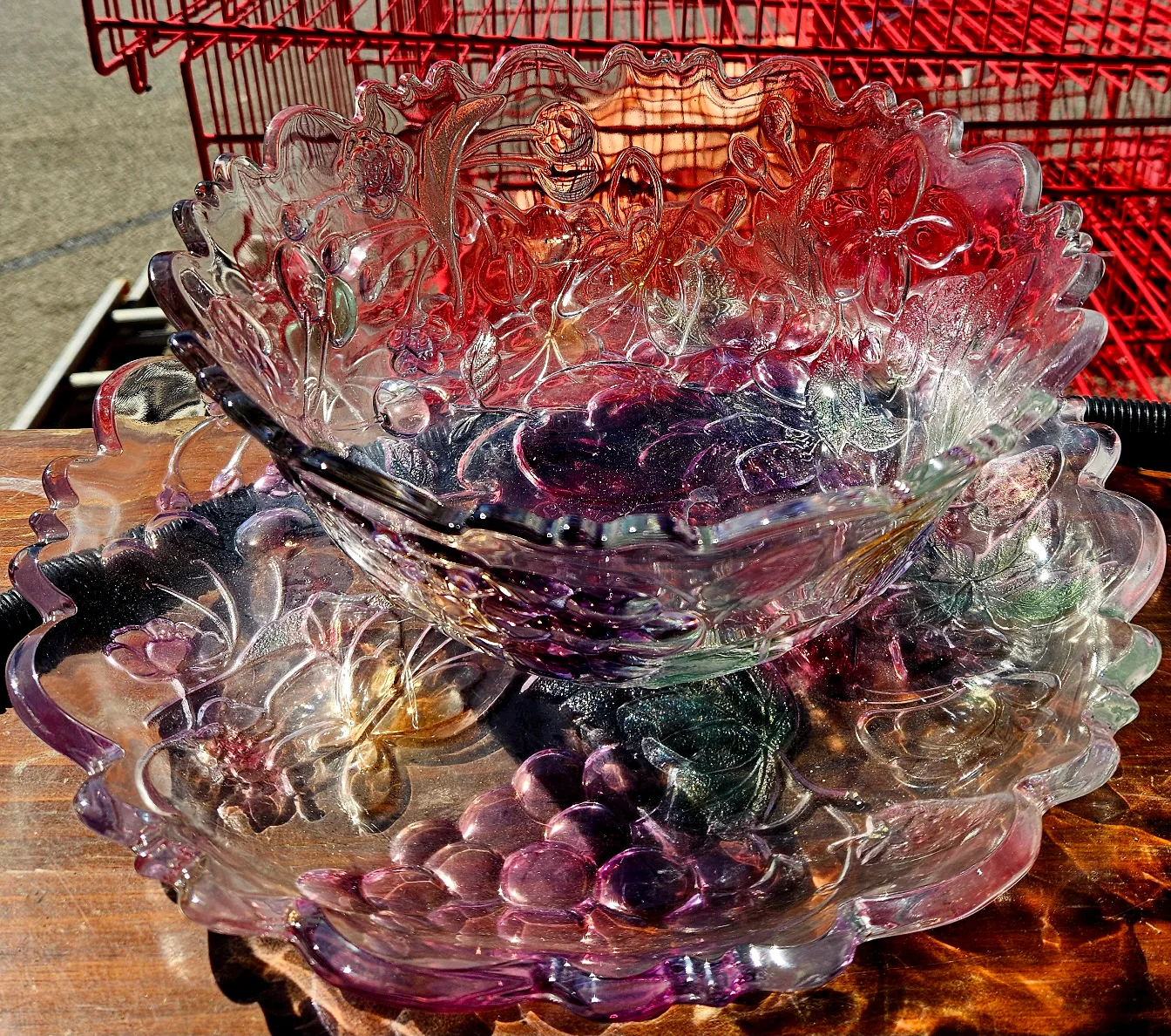 Decorative Glass Bowl and Plate Set thumbnail