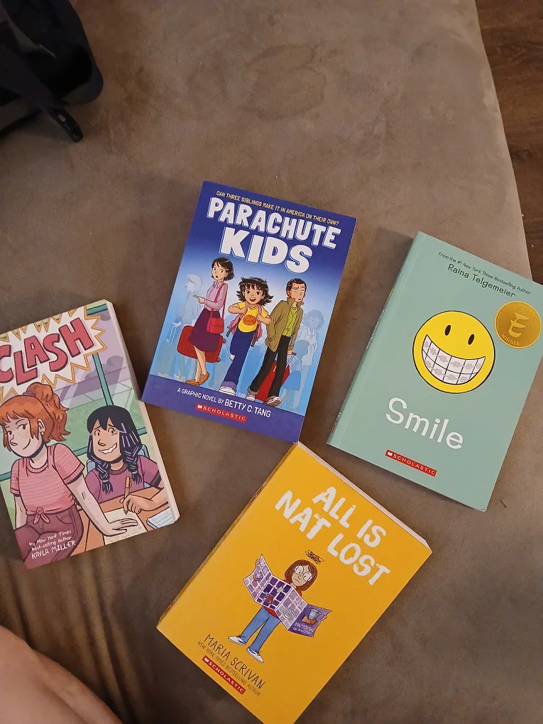 🧡Graphic Novels: Smile, Parachute Kids, Clash, All is Nat Lost thumbnail