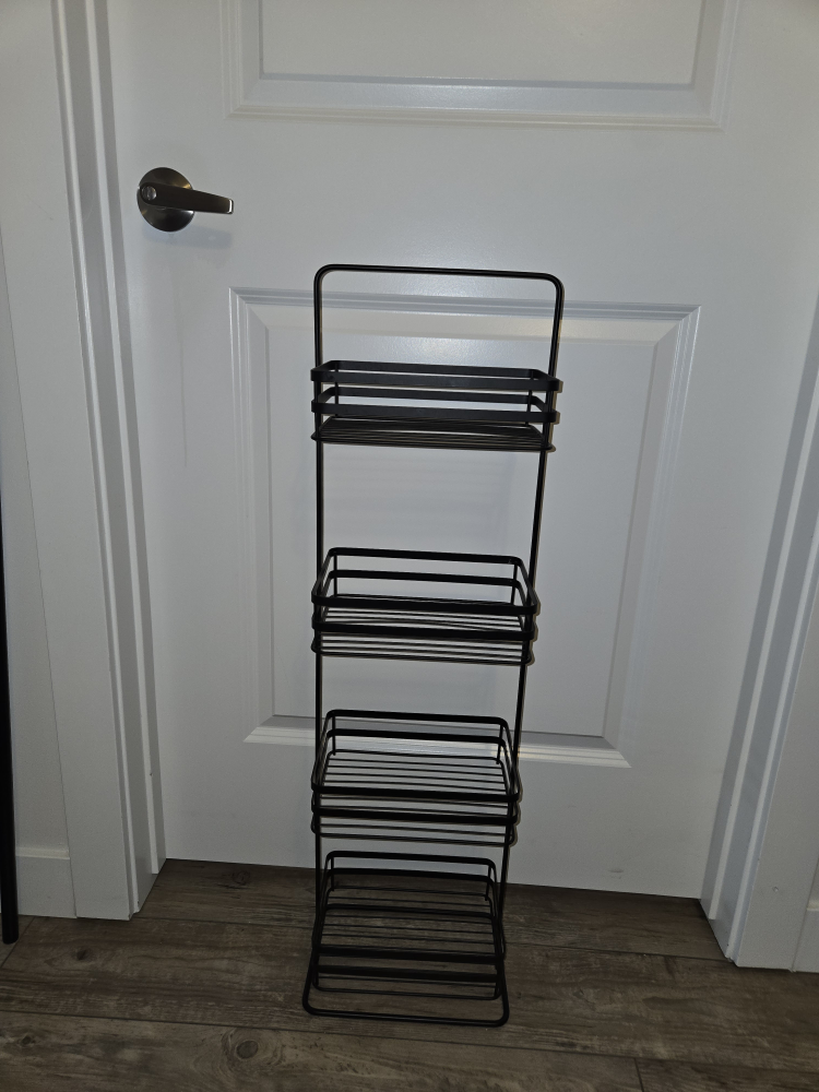 Black Metal 4-Tier Bathroom Shelf - photo 2