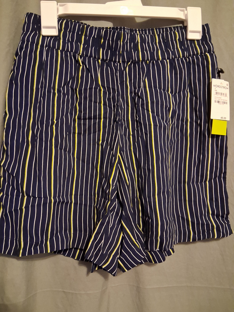 Nordstrom Navy Harlow Pinstripe Shorts - Size S