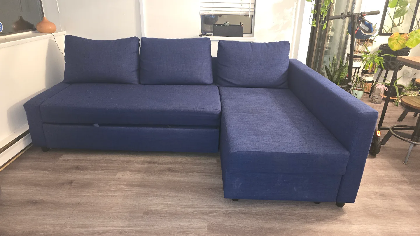 Blue Sofa Bed with Storage