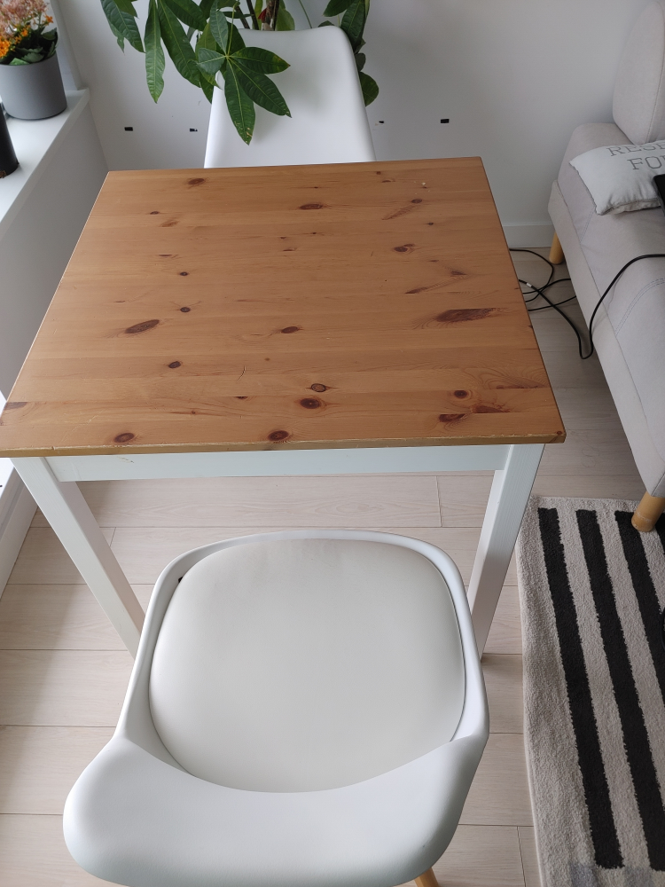 table with 2 chairs set white and wood - photo 2